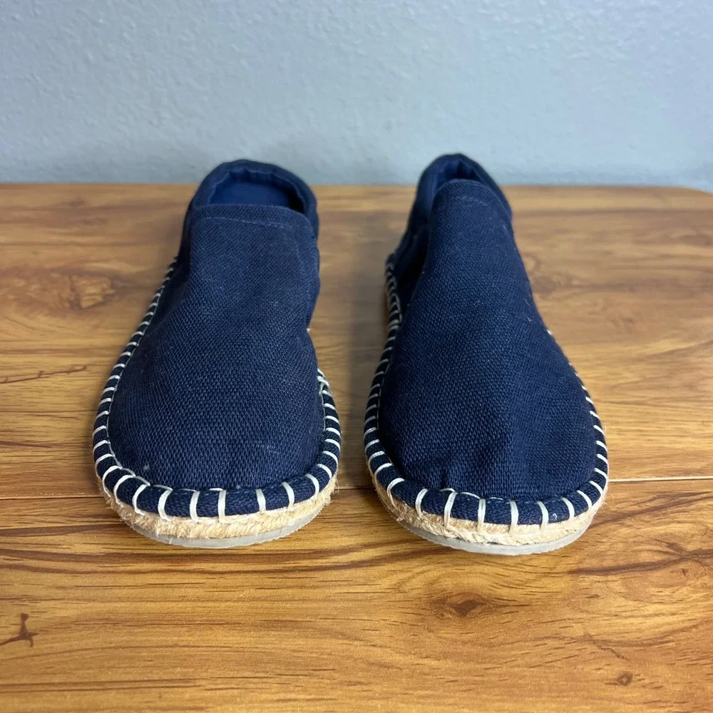 Gymboree Slip-On Shoes Kids Size 3 Navy Blue Espadrille Canvas Flats NEW